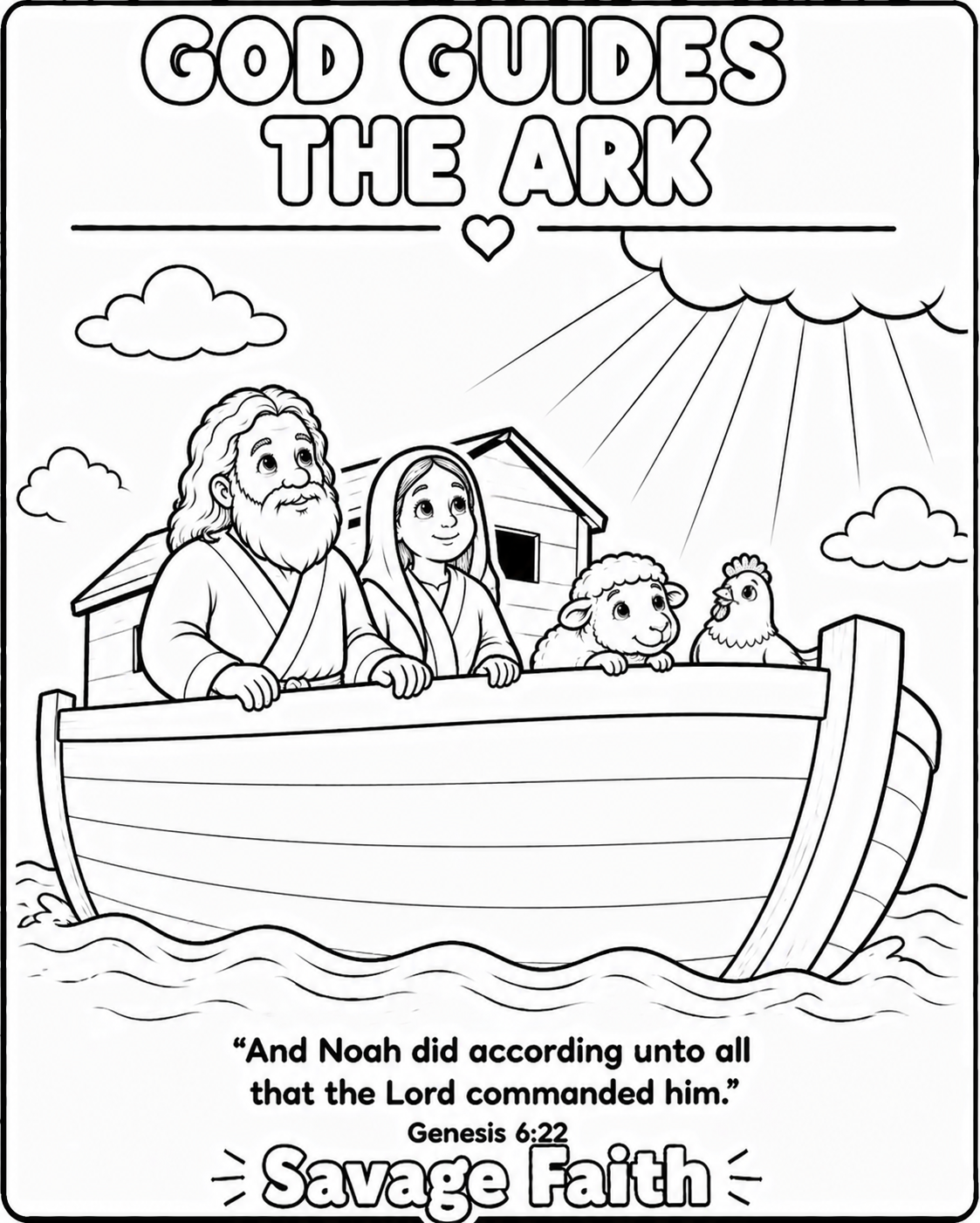 Noah’s Ark Coloring Book for Kids | Savage Faith Early Faith Series Book 3