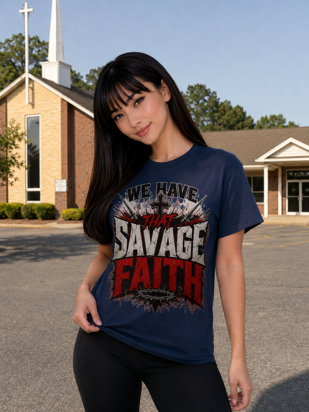 Christian Shirt – We Have That Savage Faith Graphic Tee