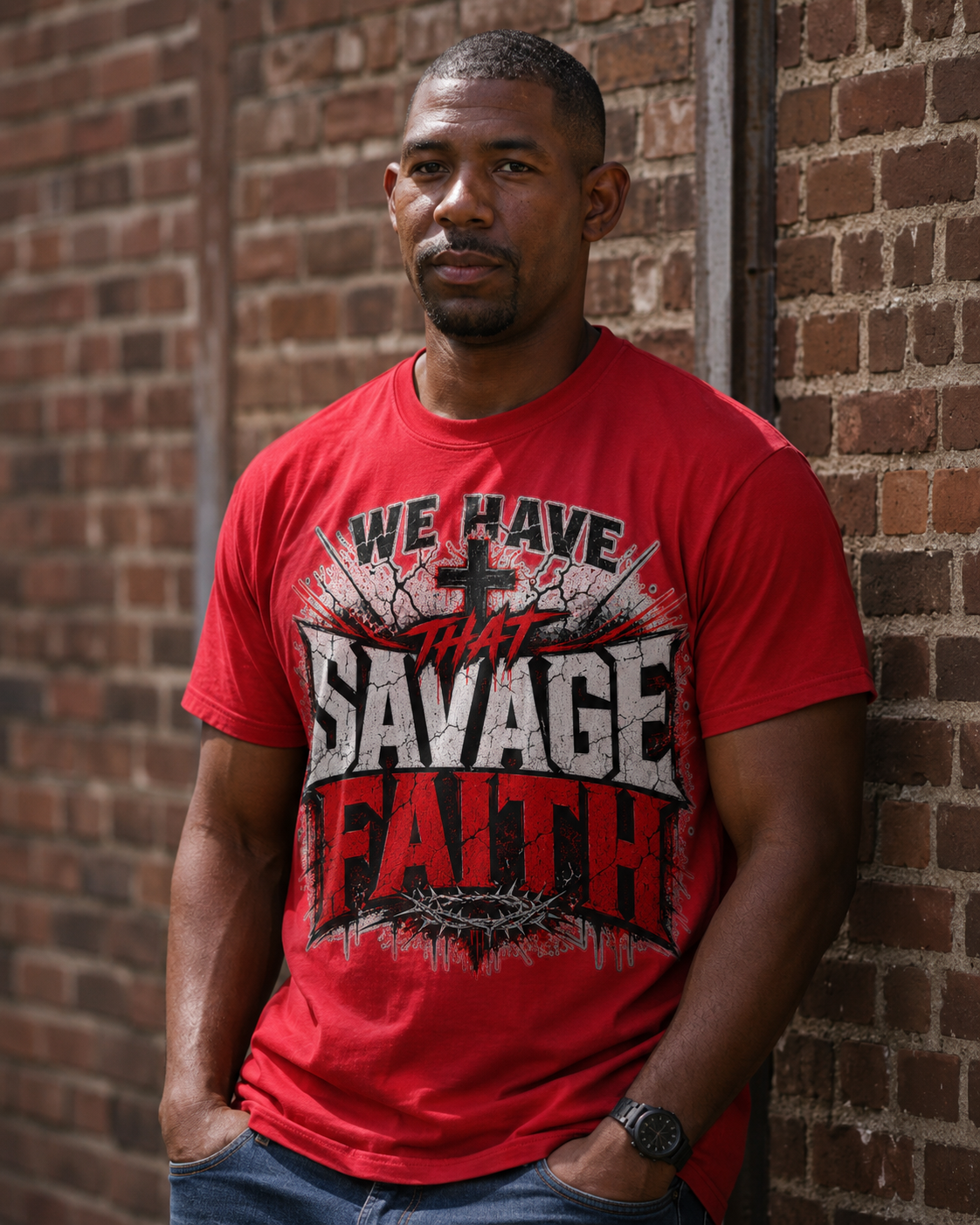 Christian Shirt – We Have That Savage Faith Graphic Tee